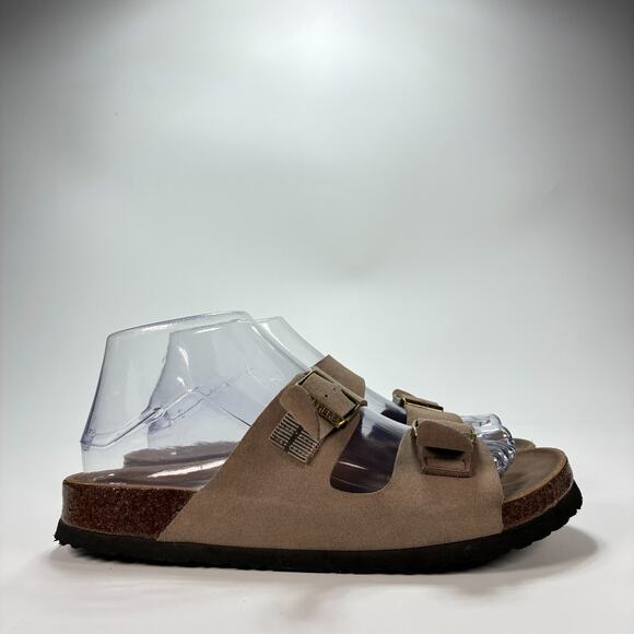 Birkenstock Arizona Soft Footbed Taupe Leather Sandals 56090 Women's Size 7 - Picture 1 of 10